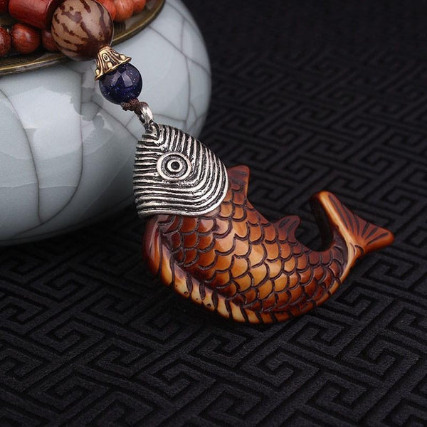 Wooden Koi Fish Necklace