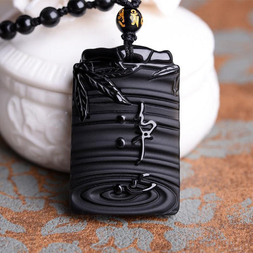 Obsidian Waterdrop Necklace - Empire of the Gods