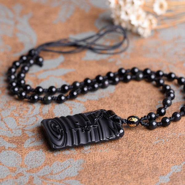 Obsidian Waterdrop Necklace - Empire of the Gods