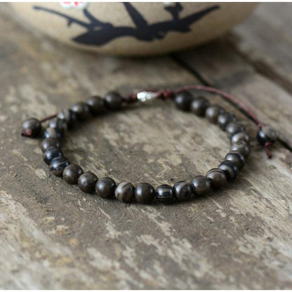 Natural Grey & Black Jasper Stones Bracelet - Empire of the Gods