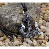 Wolf and Raven Mjolnir Necklace - Empire of the Gods