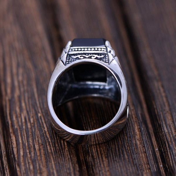 925 Sterling Silver Obsidian Ring - Empire of the Gods