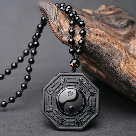 Obsidian Bamboo Necklace