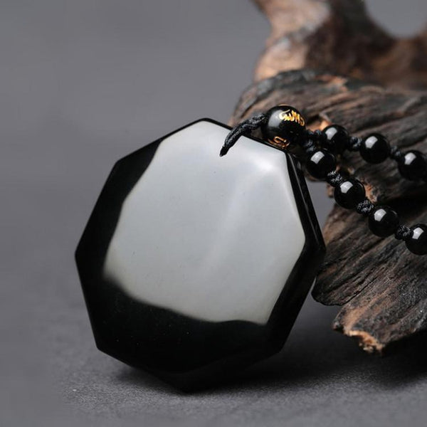 Obsidian Yin Yang Necklace - Empire of the Gods