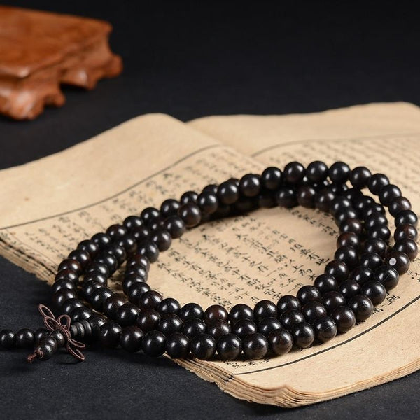 Ebony Tibetan Prayer Beads Bracelet - Empire of the Gods