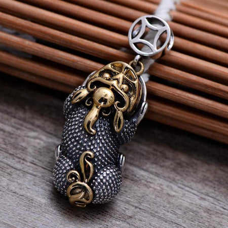 Obsidian Elephant Lucky Necklace