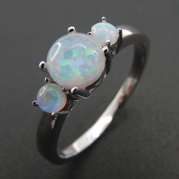 925 Sterling Silver White Opal Ring - Empire of the Gods