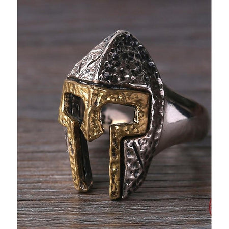 Engraved Spartan Helmet Ring