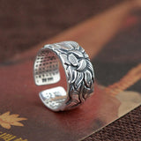925 Sterling Silver Lotus Flower Ring - Empire of the Gods
