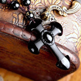 Obsidian Cross Necklace - Empire of the Gods