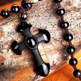 Obsidian Cross Necklace - Empire of the Gods
