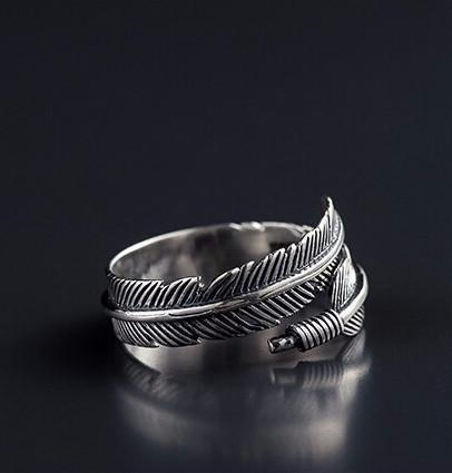 Vintage 925 Sterling Silver Feather Ring - Empire of the Gods