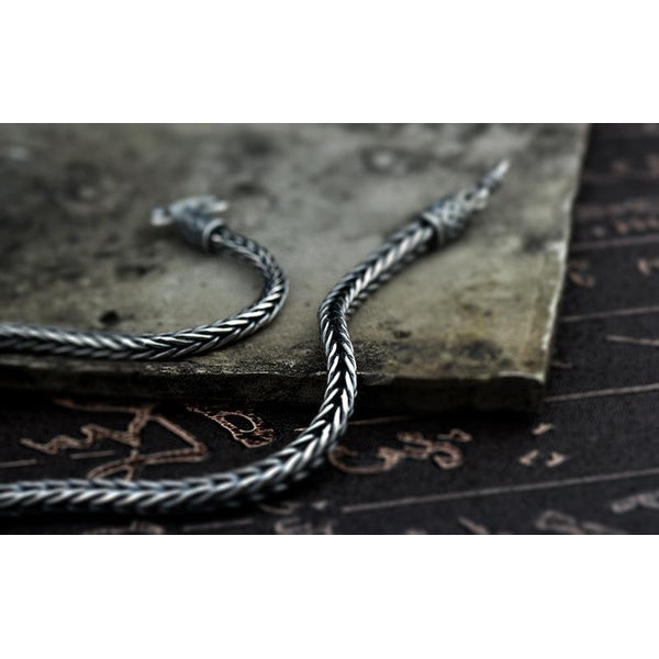 925 Sterling Silver Handmade Braided Chain Bracelet - Empire of the Gods
