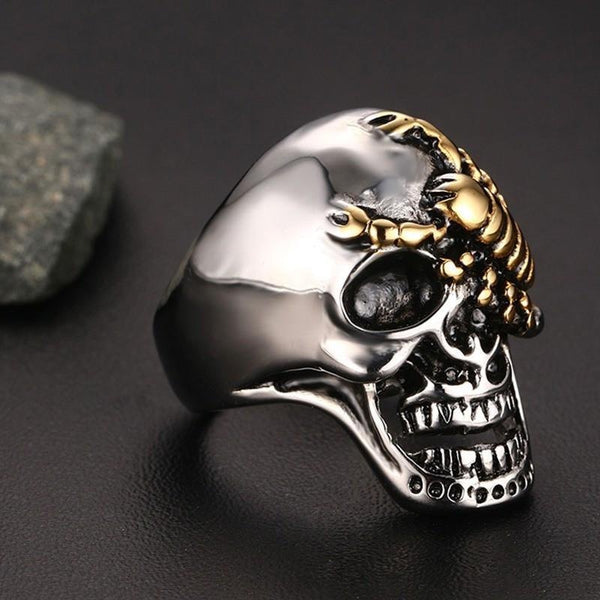 Skull with & Scorpion Ring - Empire of the Gods